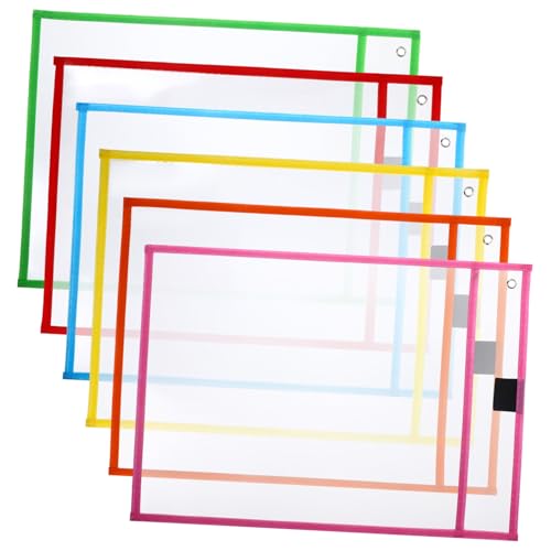 BCOATH 6 Stück Teiliges Transparente Säurefreie Trockenlösch dokumentenhüllen für Schule Büro und Zuhause Wiederverwendbare Leicht zu Reinigende Papier schutzhüllen in Zufällige Farbe BCOATH 6 Stück Teiliges Transparente Säurefreie Trockenlösch dokumentenhüllen für Schule Büro und Zuhause Wiederverwendbare Leicht zu Reinigende Papier schutzhüllen in Zufällige Farbe von BCOATH