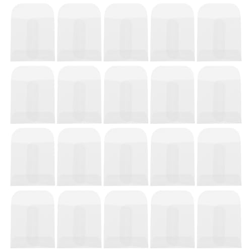 BCOATH 60 Stück flache Mini-Papiertüten: Halbtransparente Papierumschläge, kleine Schmuckbeutel für Partygeschenke, Snacks, Seifenbeutel, Halsketten, Ohrstecker, Ohrringe, Verpackung, 5 x 5 cm von BCOATH