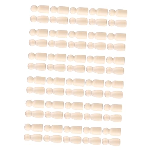 BCOATH 60Stücke DIY Holzpuppen Unbemalte Holzfiguren für Kreative Bastelprojekte Männliche und Weibliche Figuren zum Bemalen und Gestalten von Kunsthandwerk von BCOATH
