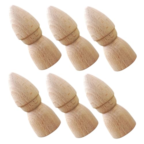 BCOATH 6Stücke Unvollendete Holzfiguren für DIY Peg Puppen zum Basteln und Dekorieren Sichere und Leichte Holzpuppen für Kreative Kunstprojekte und BCOATH 6Stücke Unvollendete Holzfiguren für DIY Peg Puppen zum Basteln und Dekorieren Sichere und Leichte Holzpuppen für Kreative Kunstprojekte und von BCOATH