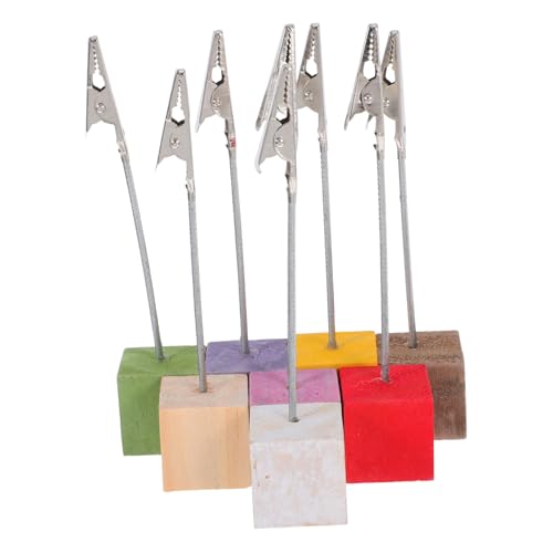 BCOATH 8 Stück Teiliges Memo Clip Halter mit Kiefernholz Sockel Flexibler Drahtseil Foto und Notizhalter Bunte Tischkartenclips für Büro und Zuhause ca Farblich Sortiert BCOATH 8 Stück Teiliges Memo Clip Halter mit Kiefernholz Sockel Flexibler Drahtseil Foto und Notizhalter Bunte Tischkartenclips für Büro und Zuhause ca Farblich Sortiert von BCOATH