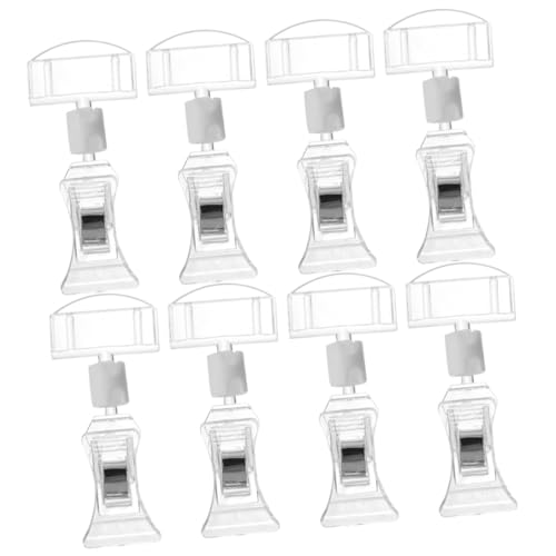 BCOATH 8Stücke Zeichenclips Rotierbare Preisschild Clips für Optimale Präsentation Transparentes Design für Supermarkt Büro und Veranstaltungen von BCOATH