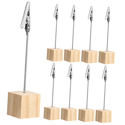 BCOATH 9Stücke Teiliges Holz Foto Clips Tischkartenhalter Memo Clips aus Hochwertigem Holz für Fotos Notizen und Platzkarten Stabil und Vielseitig Einsetzbar von BCOATH