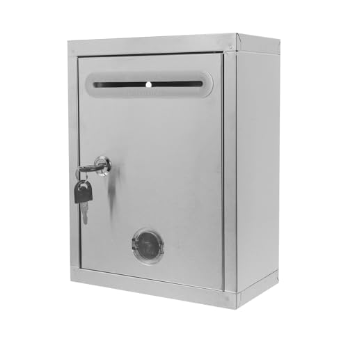 BCOATH Abschließbarer Briefkasten aus Metall für Wandmontage Vielseitiger Vorschlagskasten mit Sicherem Schlitz Robuster Briefkasten für Draußen für Spenden BCOATH Abschließbarer Briefkasten aus Metall für Wandmontage Vielseitiger Vorschlagskasten mit Sicherem Schlitz Robuster Briefkasten für Draußen für Spenden von BCOATH