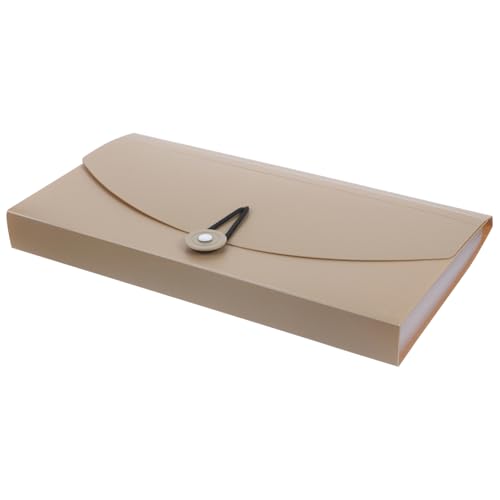 BCOATH Fächermappe Dokumentenmappe mit Fächern aus Robustem PP Material Wasserfest Erweiterbar Organizer mit Elastischem Band und Farbigen Etiketten für Büro Zuhause Schule Khaki von BCOATH