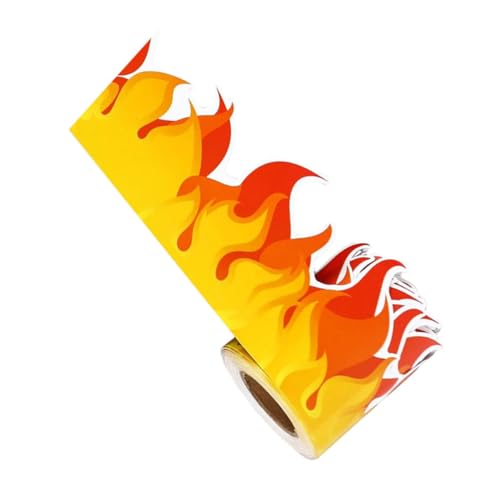BCOATH Flammen Randaufkleber DIY Abtrennbarer Bulletin Board Schwarze Tafelbordüre Dekorativer Klassenzimmer Grenzstreifen Zuschneidbar und Vielseitig Einsetzbar von BCOATH
