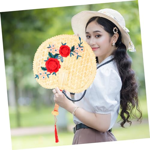 BCOATH Handgefertigter Handfächer Chinesischer Stil Tragbarer Großer Sommerfächer für Kühlung Wanddekoration Fotorequisite Geeignet für Strand Party und Hochzeit von BCOATH