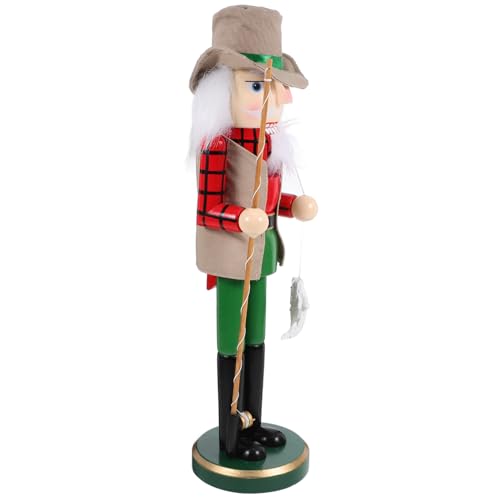 BCOATH Holzfigur Traditionelle Weihnachtsdekoration Handgefertigte Holzstatue mit Angler-Motiv Robuste Tischdekoration für Festliche Xmas-atmosphäre BCOATH Holzfigur Traditionelle Weihnachtsdekoration Handgefertigte Holzstatue mit Angler-Motiv Robuste Tischdekoration für Festliche Xmas-atmosphäre von BCOATH