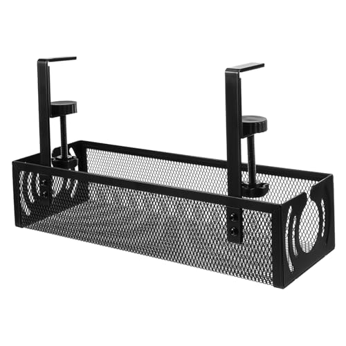 BCOATH Kabelmanagement Rack Ordentlicher Organizer Schreibtisch Kabelmanagement Große Halterung Schreibtischablage Clip On Korb Büroklemme Unter Dem Schreibtisch von BCOATH