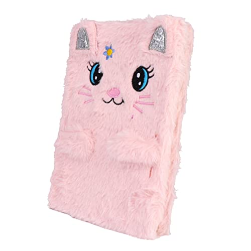 BCOATH Kawaii Mädchen Notizbuch aus Plüsch Rosa Katzen Design für Tagebuch Kreative Schreibarbeiten und Schülerbedarf von BCOATH