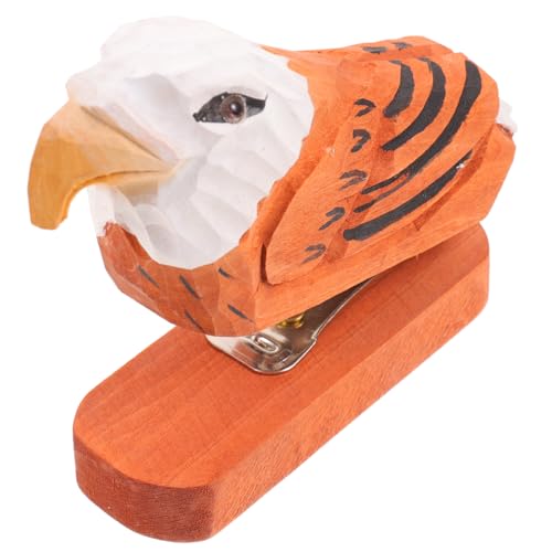 BCOATH Kreativer Holz heftklammer halter Mini eulen design Stabiler Handtacker Für Schule Und Büro Praktisch Tragbar Spaßiges Schreibtischzubehör von BCOATH