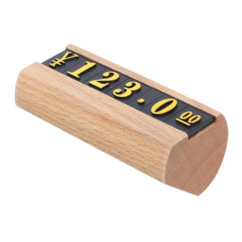 BCOATH Langes Preisschild Aus Holz Preisschild Für Ladentheke Preisständer Block Set Thekenständer Für Preisauszeichnung Tischnummernkarten Etiketten Verkaufspreisständer von BCOATH