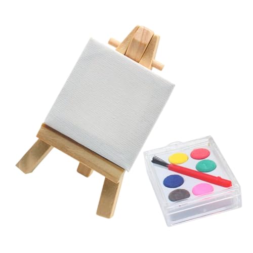 BCOATH Mini Staffelei Modell Miniatur Holzstaffelei mit Mini Leinwand Vivid Design Miniaturmöbel Dekoration für Puppenhaus Tischdeko Malen und Basteln BCOATH Mini Staffelei Modell Miniatur Holzstaffelei mit Mini Leinwand Vivid Design Miniaturmöbel Dekoration für Puppenhaus Tischdeko Malen und Basteln von BCOATH