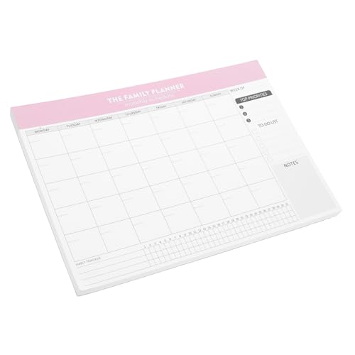 BCOATH Monatsplaner, Notizblock, Undatierter Wöchentlicher Tageskalender, Gewohnheitstracker, Tagebuch, Aufgaben-checkliste Für Heimbüro Und Klassenzimmer, Rosa BCOATH Monatsplaner, Notizblock, Undatierter Wöchentlicher Tageskalender, Gewohnheitstracker, Tagebuch, Aufgaben-checkliste Für Heimbüro Und Klassenzimmer, Rosa von BCOATH