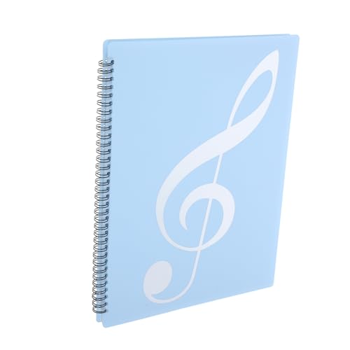 BCOATH Musiknotenordner Praktischer Datei Organizer für Notenblätter Silberne Noten Blauem für Klavier Gitarre und von BCOATH