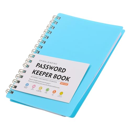 BCOATH Passwort Buch Schlüssel Webseite Spiral- Passwort-Notizbuch Anmeldung Passwortbuch kleines Notizbuch mit Tabs Telefonnummernbuch Adressbuch Buch mit Passwörtern Papier Himmelblau BCOATH Passwort Buch Schlüssel Webseite Spiral- Passwort-Notizbuch Anmeldung Passwortbuch kleines Notizbuch mit Tabs Telefonnummernbuch Adressbuch Buch mit Passwörtern Papier Himmelblau von BCOATH