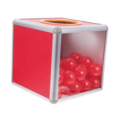 BCOATH Raffle Box Rot mit Bällen Vielseitige Spenden Losbox für Wohltätigkeit Abstimmung und Gewinnspiele Stabile Karton donation Box mit Abnehmbarem Header für Events und Partys von BCOATH