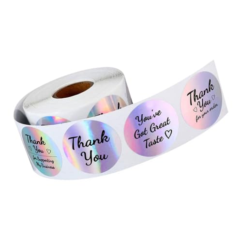 BCOATH Selbstklebende Dankeschön Aufkleber Rainbow Holographische Siegelaufkleber für Geschenkverpackung Einladungen und DIY Dekoration Starke Haftung für Weihnachten und Feiern BCOATH Selbstklebende Dankeschön Aufkleber Rainbow Holographische Siegelaufkleber für Geschenkverpackung Einladungen und DIY Dekoration Starke Haftung für Weihnachten und Feiern von BCOATH