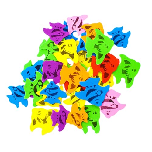 BCOATH Selbstklebende Eva Sticker in Bunter Fischform Bastelmaterial für Schule und DIY Sicheres Langlebiges Material zur Farb Formerkennung für Scrapbooking und Klassenzimmerdekoration von BCOATH