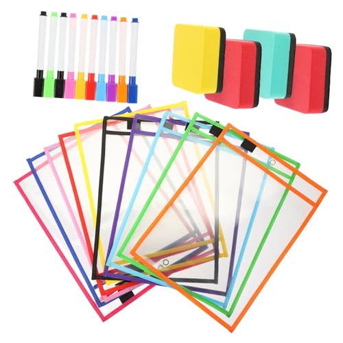 BCOATH Teiliges Dry Erase Dokumententaschen Wiederverwendbare Transparente Trocken abwischbare Hüllen Robuste Pet Schutzhüllen für Schule Büro und Zuhause Klare Zufällige Zufällige Farbe von BCOATH