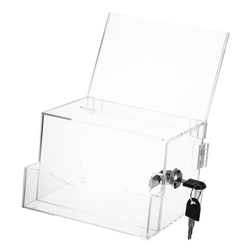 BCOATH Transparente Abschließbare Wahlurne aus Robustem Acryl Große Kapazität Einfache Beobachtung für Abstimmungen Spenden und Vorschläge Vielseitig Einsetzbare Box von BCOATH