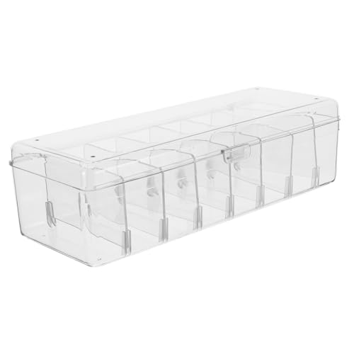 BCOATH Transparente Kunststoff Aufbewahrungsbox mit Verstellbaren Trennwänden Flexibler Organizer für Schreibtisch und Elektronikzubehör Kleine Kartonbox für Kabel und Karten Leicht zu von BCOATH