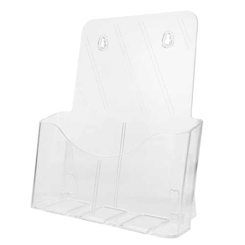 BCOATH Transparenter Magazinhalter aus Kunststoff Stabiler Wand und Tisch Organizer für Bürodokumente Prospekte Zeitschriften und Broschüren Platzsparender Mehrschichtiger Ablagekorb von BCOATH