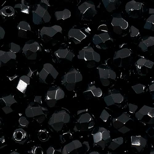 100 pcs Faceted Round Fire Polished Czech Glass Beads, 4 mm, 100 pcs, Jet Black 100 pcs Faceted Round Fire Polished Czech Glass Beads, 4 mm, 100 pcs, Jet Black von BCV Glass