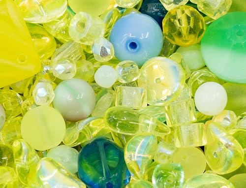 25g GLOW-under-blacklight UV active Crystal Glass Bead Mix, Different Size & Color Uranium Czech Vintage Glass Bead Mix von BCV Glass