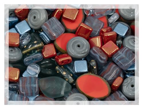40 g Czech Bead Mix, LIMITED EDITION Table Cut, Bohemia Glass, Faceted Fire Polish, Gray Coral Lava 40 g Czech Bead Mix, LIMITED EDITION Table Cut, Bohemia Glass, Faceted Fire Polish, Gray Coral Lava von BCV Glass