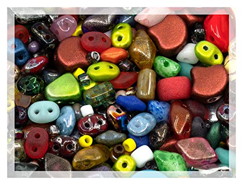 50 g Mix of SuperDuo, MiniDuo, Ginko, Rulla, Nib-Bit, Paisley and other MATUBO beads, 0.5-1cm bead mix 50 g Mix of SuperDuo, MiniDuo, Ginko, Rulla, Nib-Bit, Paisley and other MATUBO beads, 0.5-1cm bead mix von BCV Glass