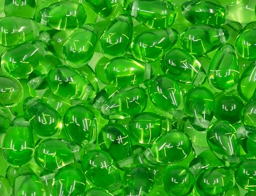 50pcs Teardrop Pear Czech Glass Beads, 6x9mm, Transparent Simple Green von BCV Glass