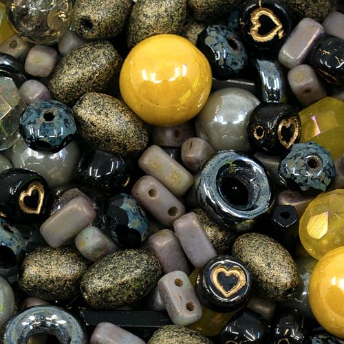 60 g Mix Czech Bohemia Glass Pressed & Faceted Fire Polished Beads, Luster Gray Yellow 60 g Mix Czech Bohemia Glass Pressed & Faceted Fire Polished Beads, Luster Gray Yellow von BCV Glass