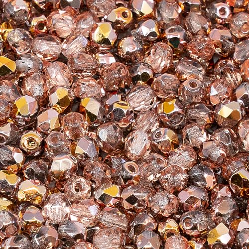 600 pcs Faceted Round Fire Polished Czech Glass Beads, 4 mm, 50 g, Crystal Copper Capri Apollo 600 pcs Faceted Round Fire Polished Czech Glass Beads, 4 mm, 50 g, Crystal Copper Capri Apollo von BCV Glass