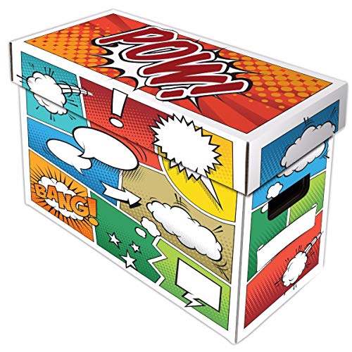 BCW Art POW! Short Comic Storage Box | Holds 150-175 Comics| Double-Walled Corrugated Cardboard | (1-Pack) von BCW