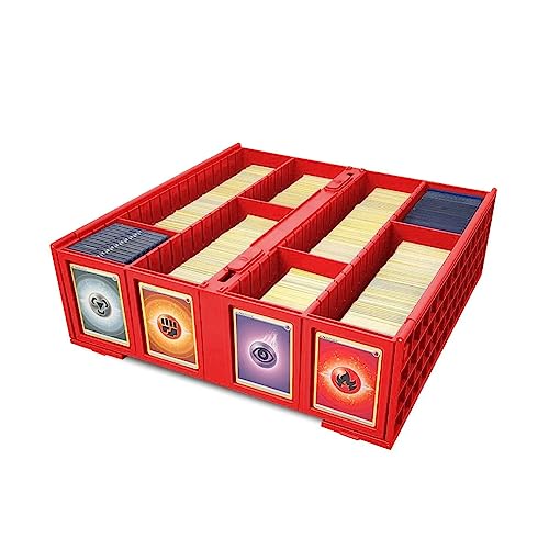 BCW Sammelkartenbehälter – einzeln rot | Aufbewahrungsbox für Sammelkarten | Für 3200 Karten | Inklusive 4 Kartenaufbewahrungspartitionen | Lose Sammelkartenaufbewahrung für Pokemon, MTG und von BCW