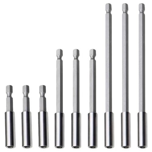9 Stück Bithalter Magnetisch,Bit Verlängerung,Bithalter lang,Länge: 60 mm,100 mm,150 mm,Aus Edelstahl,Robuster Bithalter,Magnetisch,Bohreraufsatz 9 Stück Bithalter Magnetisch,Bit Verlängerung,Bithalter lang,Länge: 60 mm,100 mm,150 mm,Aus Edelstahl,Robuster Bithalter,Magnetisch,Bohreraufsatz von BCYSNR