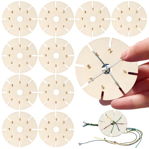 BCYSNR 10 Stück Nüpfstern aus Holz, Flechtscheibe Armbänder, DIY Armbänder-Knüpfen Set für Handarbeit Enthusiasten BCYSNR 10 Stück Nüpfstern aus Holz, Flechtscheibe Armbänder, DIY Armbänder-Knüpfen Set für Handarbeit Enthusiasten von BCYSNR