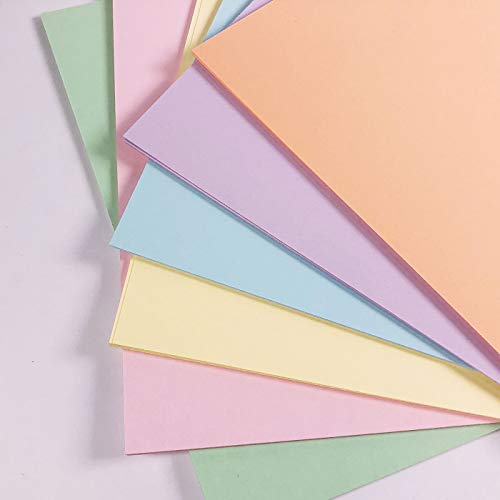 Pastellkarton, A4, gemischte Pastellkarten, 50 Blatt, 160 g/m², 6 Farbtöne, A4, Drucker, Kopierer, farbige Kartonbögen von BCreativetolearn