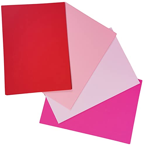 ValentinstagKarton, A4, Bögen zum Basteln Ihrer eigenen Valentinstagskarten, glatte Blätter von hellrosa, pink, rot und weiß, A4, 160 gm², für Muttertag, Bastelarbeiten und ValentinstagKarton, A4, Bögen zum Basteln Ihrer eigenen Valentinstagskarten, glatte Blätter von hellrosa, pink, rot und weiß, A4, 160 gm², für Muttertag, Bastelarbeiten und von BCreativetolearn