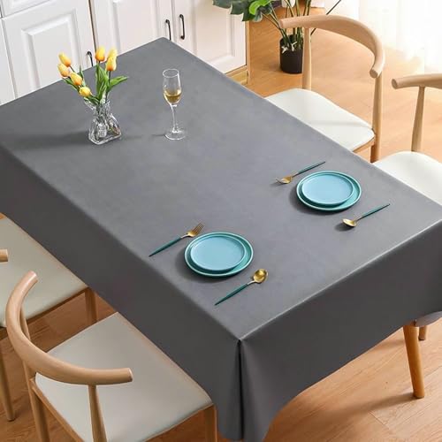 BCughia Tischdecken 120 x 170 cm, Rechteckig Tischdecke Abwaschbar Couchtisch PVC Einfarbig Tischtuch für Indoor, Outdoor, Essen, Küche, Dunkelgrau BCughia Tischdecken 120 x 170 cm, Rechteckig Tischdecke Abwaschbar Couchtisch PVC Einfarbig Tischtuch für Indoor, Outdoor, Essen, Küche, Dunkelgrau von BCughia