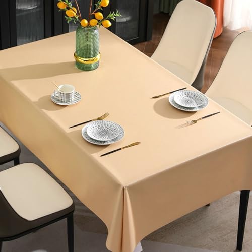 BCughia Tischdecken 120 x 170 cm, Rechteckig Tischdecke Abwaschbar Wasserdicht PVC Einfarbig Tischdecke für Küche,Esszimmer,Tischdekoration, Champagner BCughia Tischdecken 120 x 170 cm, Rechteckig Tischdecke Abwaschbar Wasserdicht PVC Einfarbig Tischdecke für Küche,Esszimmer,Tischdekoration, Champagner von BCughia