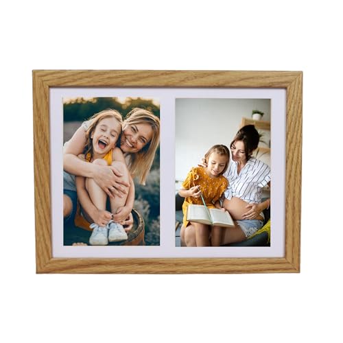 BD ART Collage Bilderrahmen 17x23 für zwei Fotos 10x15 cm mit Passepartout, Eiche MDF-Holz, moderner Fotorahmen zum Aufhängen an der Wand oder zum Platzieren auf einem Schrank BD ART Collage Bilderrahmen 17x23 für zwei Fotos 10x15 cm mit Passepartout, Eiche MDF-Holz, moderner Fotorahmen zum Aufhängen an der Wand oder zum Platzieren auf einem Schrank von BD ART