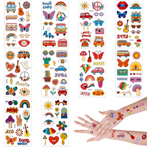 Schulkind Schulanfang Geschenke -10pcs Einschulung Sticker Schulanfang Aufkleber für Mädchen Jungen für 1. Schultag Party (Hippie) von BD-Herego