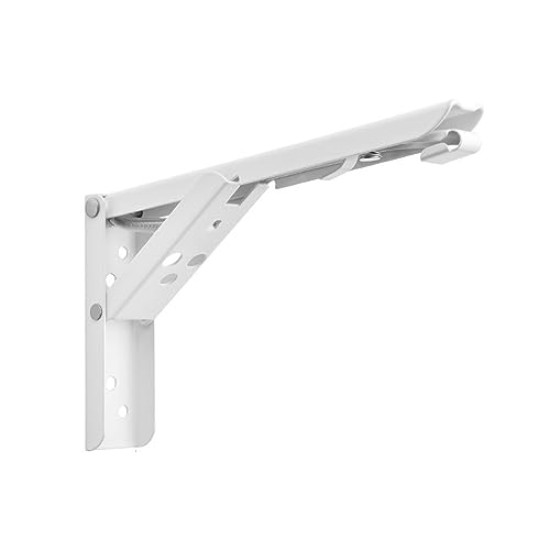 BDAYEK Regalhalterung 2 PCS Klappbare Dreieckhalterung Wandmontierte Banktisch-Regalstütze Versteckte Tischstütze Küchenaufbewahrung Möbelbeschläge(White 10 Inch) von BDAYEK