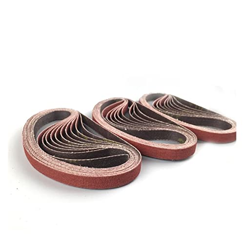 Schleifband 10 Stück Schleifband, 15 x 452 mm, 13 x 457 mm, Körnung 40–600, for M10-Schleifadapter, Poliermaschine(60,13x457mm) von BDAYEK