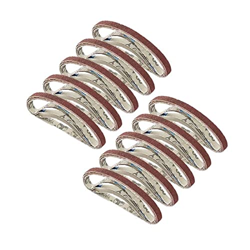 Schleifband 50 Stück 10 x 330 mm Schleifbänder Bandschleifer 3/8 x 13 Zoll Körnung 60 80 120 240 for Bandschleifer Elektrowerkzeuge Zubehör(Grit 120) von BDAYEK