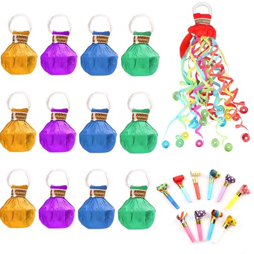 22 Stück Luftschlangen Kanone, Konfetti Pistole Set für Geburtstagsfeiern, Hochzeiten, Karneval, Abschlussfeiern und Weihnachtsfeste, Einfach zu Bedienen und Sicher von BDBFPAN