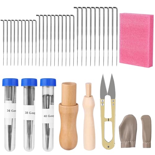 39 Stücke Nadelfilzen Set, Filznadeln Set Trockenfilzen Starterset Filznadeln In 3 Größen Filznadelgriff Aus Holz Nadelflaschen, Fingerbett, Trockenfilzen Starterset Entwickelt Für Anfänger 39 Stücke Nadelfilzen Set, Filznadeln Set Trockenfilzen Starterset Filznadeln In 3 Größen Filznadelgriff Aus Holz Nadelflaschen, Fingerbett, Trockenfilzen Starterset Entwickelt Für Anfänger von BDBFPAN