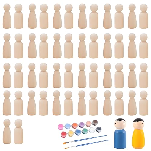 50 Stück Holzfiguren Zum Bemalen mit Pinsel und Farbe, Gemalt Spielfiguren Holzfiguren 2-Formen Spielfiguren Holz Kann Gefärbt Werden Holzkegel Mit Einem Pinsel Holzkegel Zum Basteln und Holzpuppen 50 Stück Holzfiguren Zum Bemalen mit Pinsel und Farbe, Gemalt Spielfiguren Holzfiguren 2-Formen Spielfiguren Holz Kann Gefärbt Werden Holzkegel Mit Einem Pinsel Holzkegel Zum Basteln und Holzpuppen von BDBFPAN